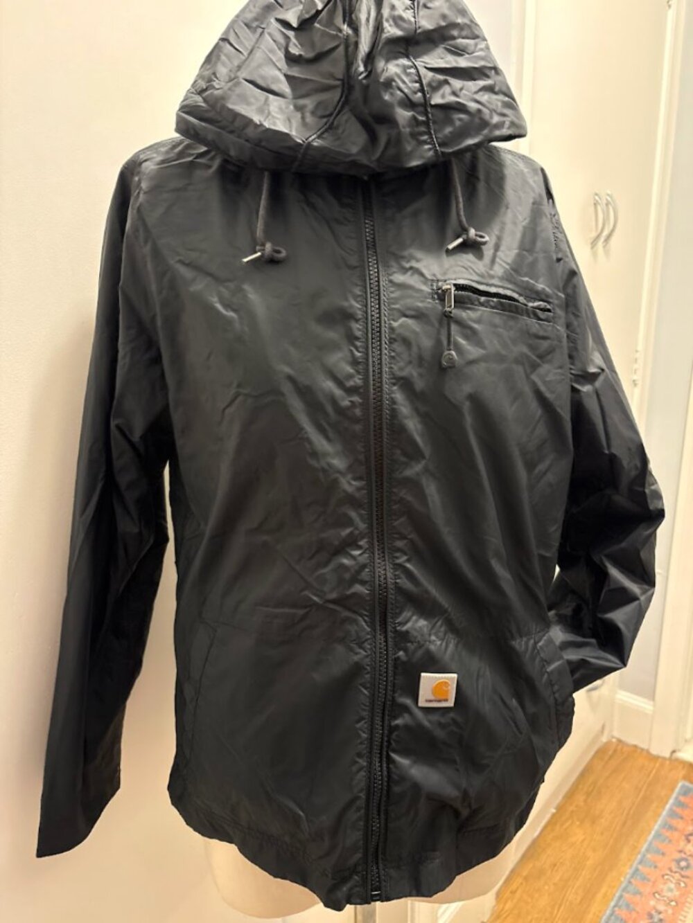 Carhartt Rain Defender Lightweight Hooded Windbreaker Jacket Black (Small 4/6)